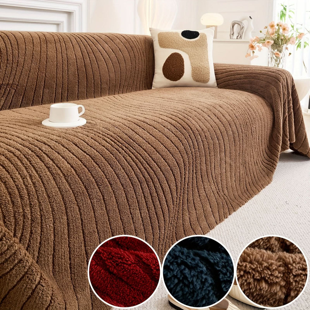Plaid réversible en peluche pour canapé, utilisable toute l’année | ribuella