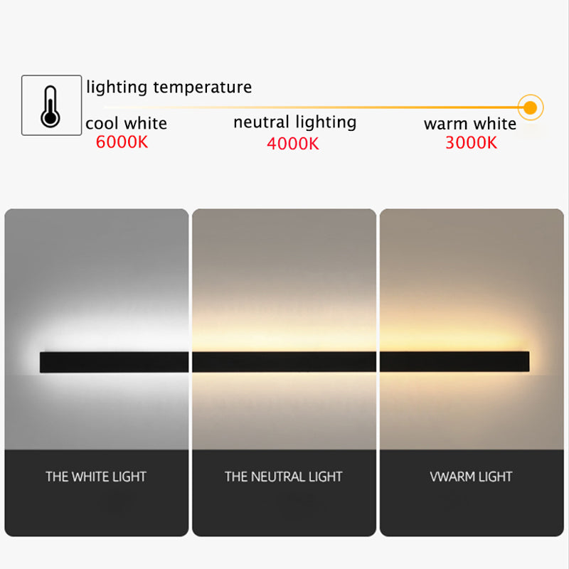 Liniowa zewnętrzna lampa ścienna LED Silex, matowa czarna, odporna na warunki atmosferyczne