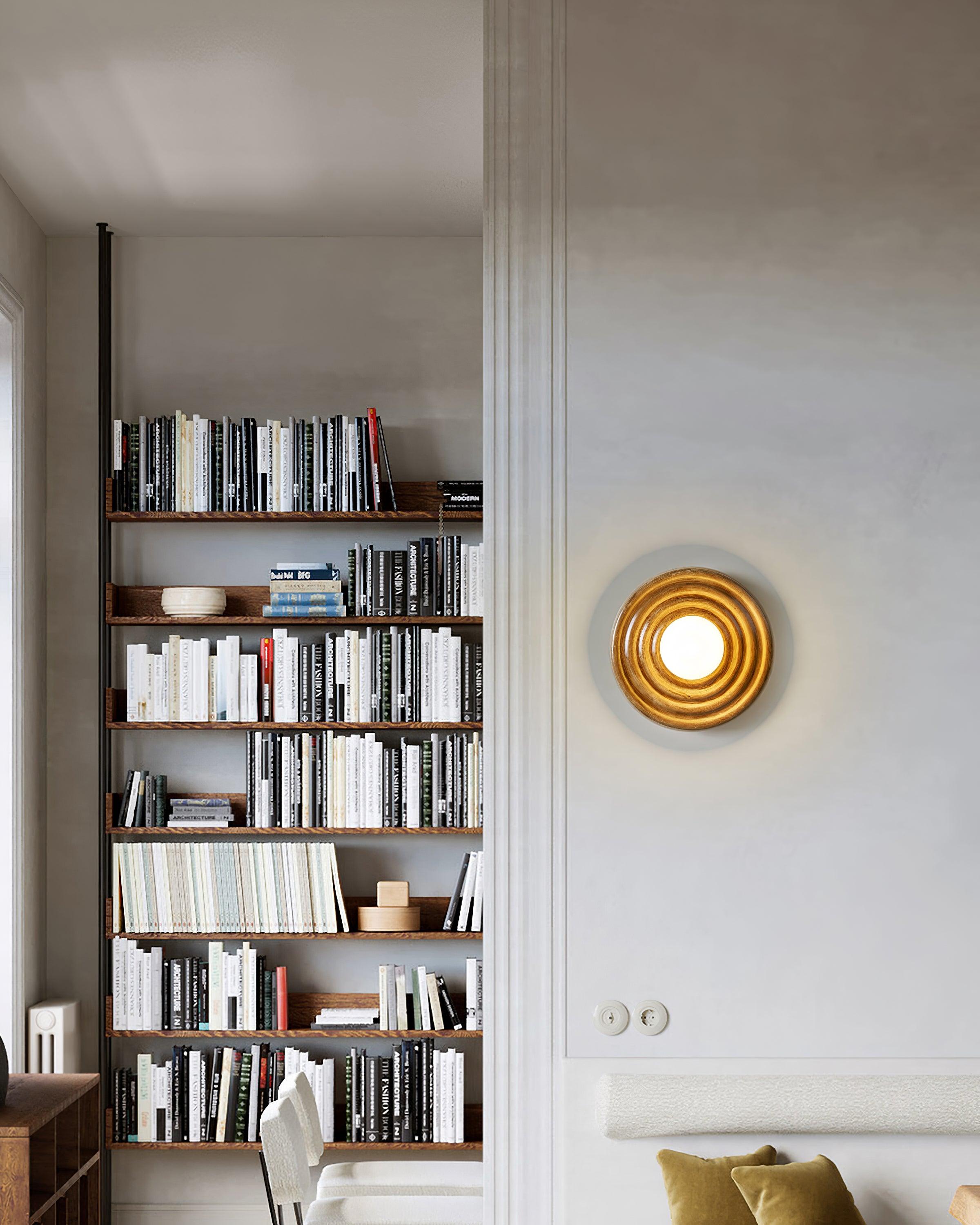 Francie Ceiling Light, Circular Disc Shape, Wabi Sabi Details, Warm Ambient Glow