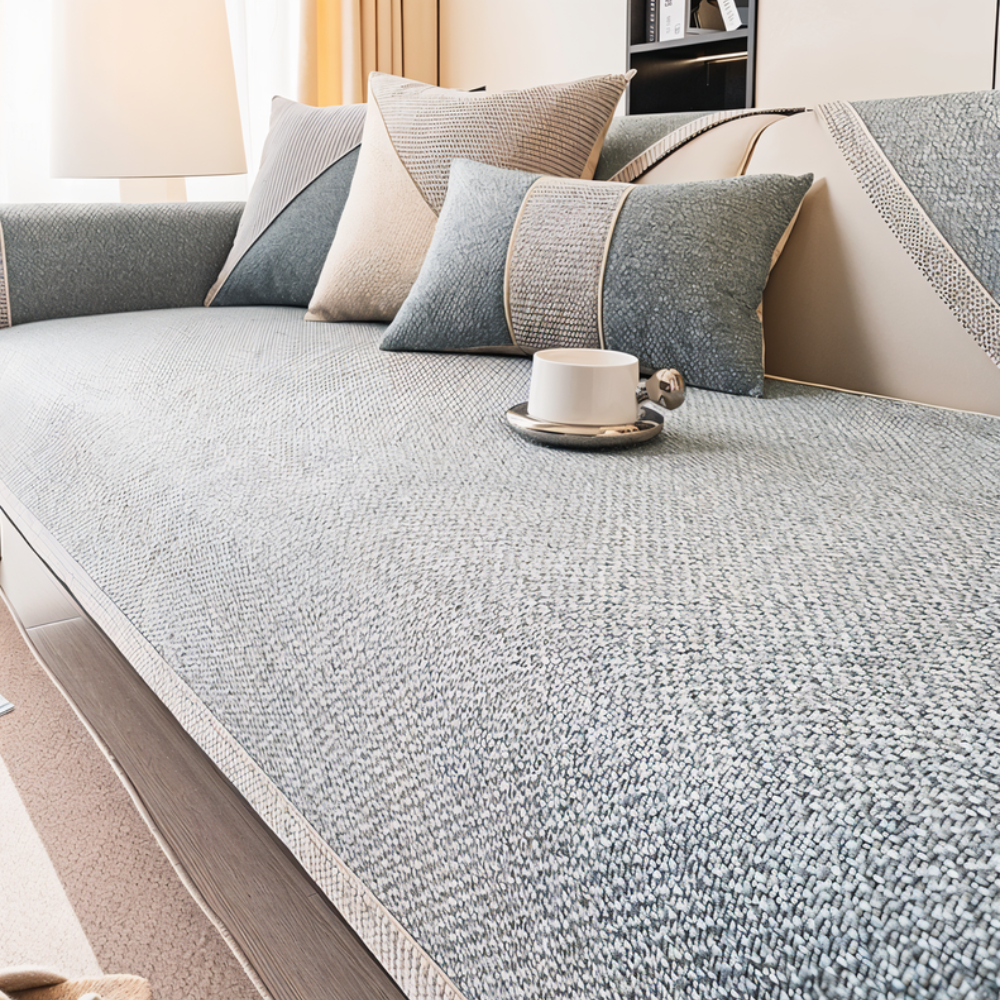 Decorative Quilted Sofa Cover Designed With Antislip Backing Layer