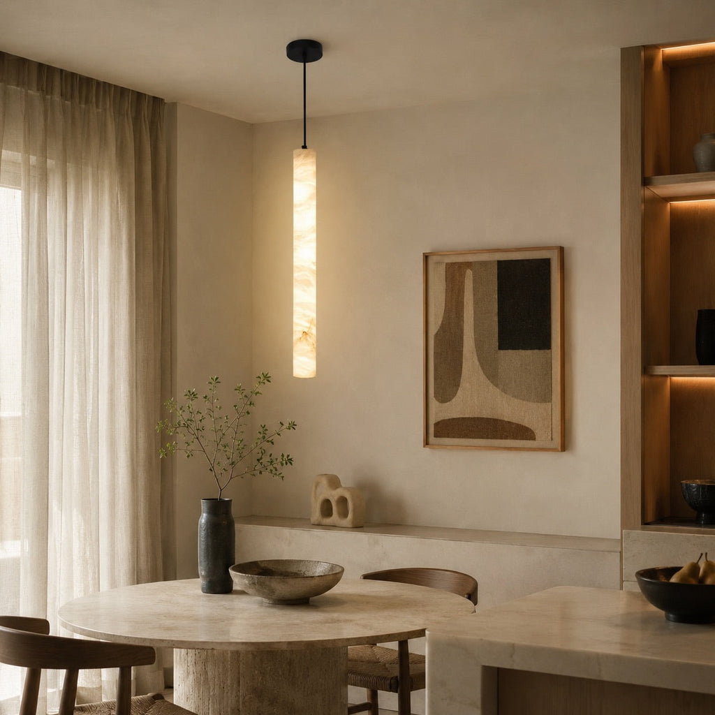 Moderne verstellbare Pendelleuchte aus Messing oder schwarzem Metall mit LED-Licht für Küche und Esszimmer | ribuella