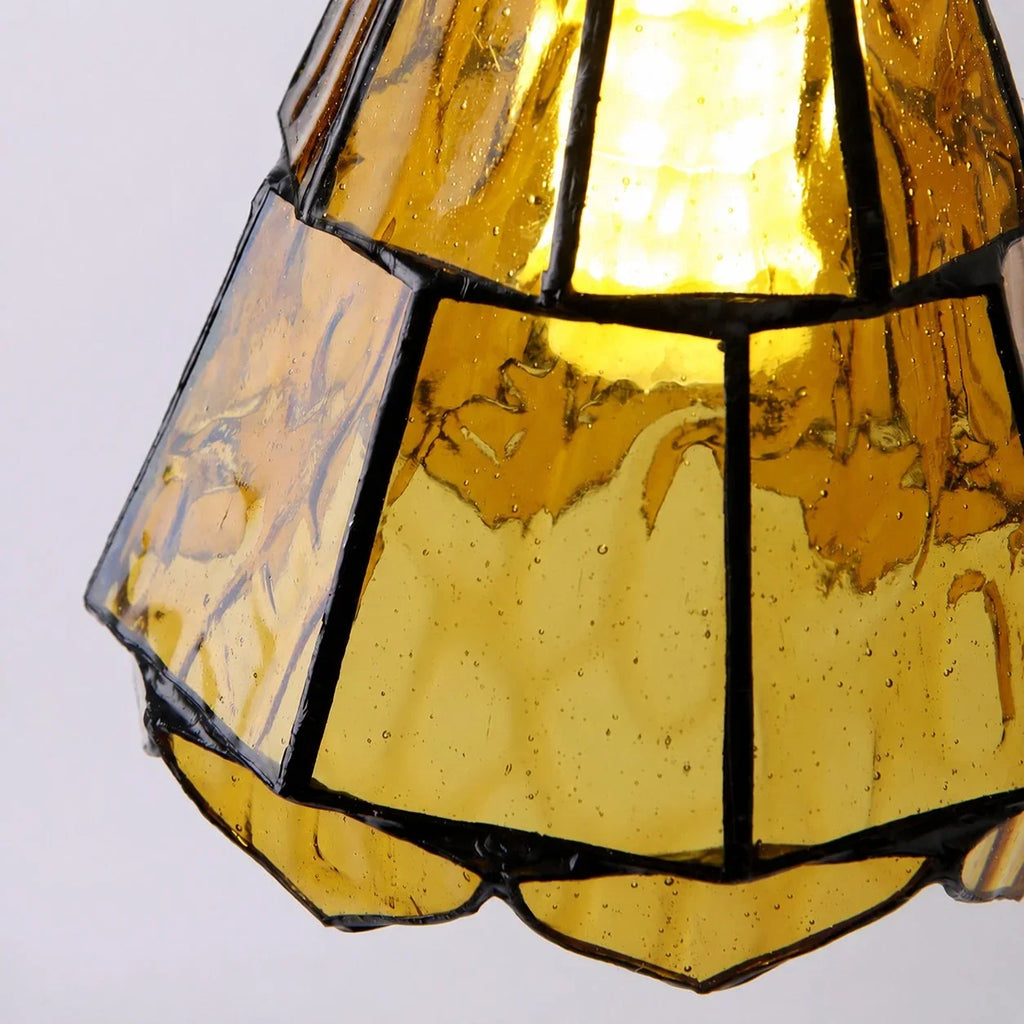 French Country Amber Rippled Glass Wall Fixture Finished In Warm Brass Hardware