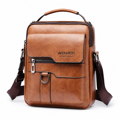 Top-Grain Leather Vertical Crossbody Bag | ribuella