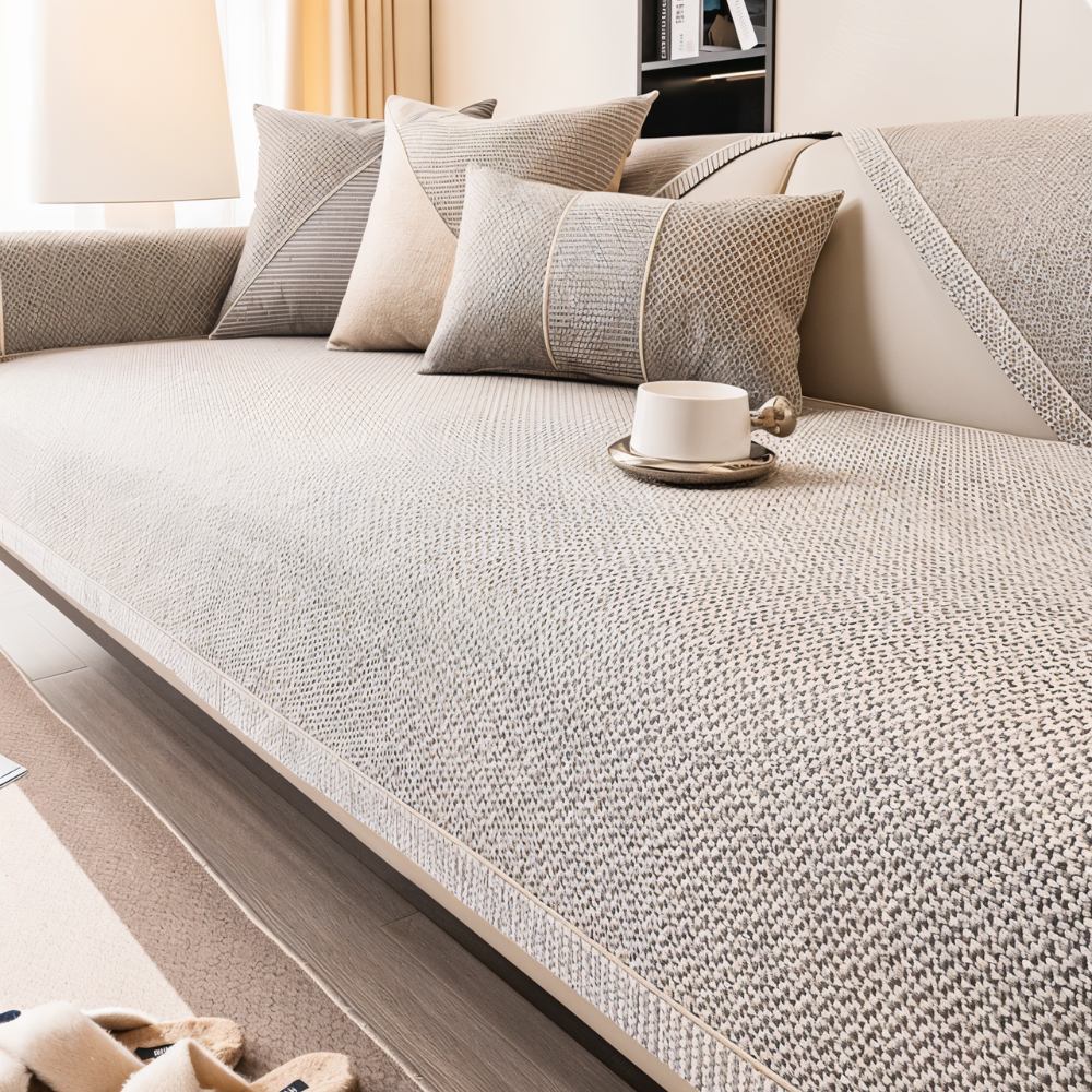 Decorative Quilted Sofa Cover Designed With Antislip Backing Layer
