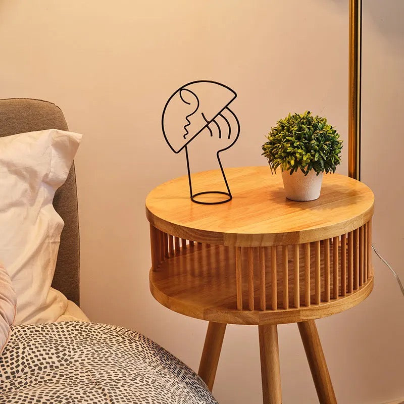 Lampadaire LED arqué Aurelia en bois, lumière douce et chaleureuse pour les coins