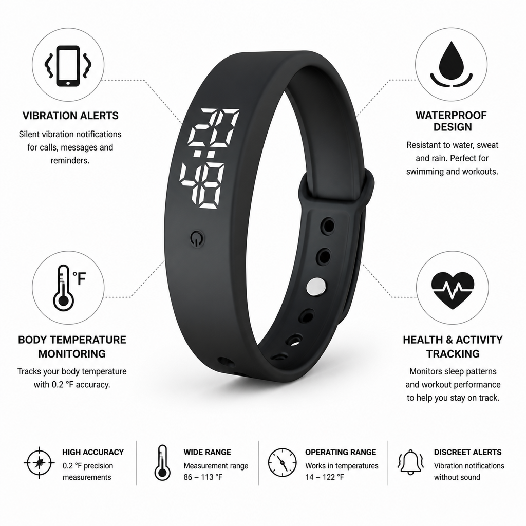 Silent Vibration Waterproof Health-Tracking Smartwatch | ribuella