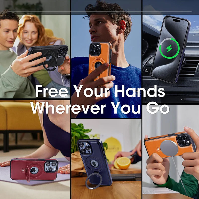 Classic Slim Phone Case Integrated Kickstand Protective Shell