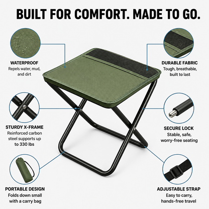 TrailNest Portable Seat - Adventure-Ready Comfort That Moves as Light as You Do | ribuella