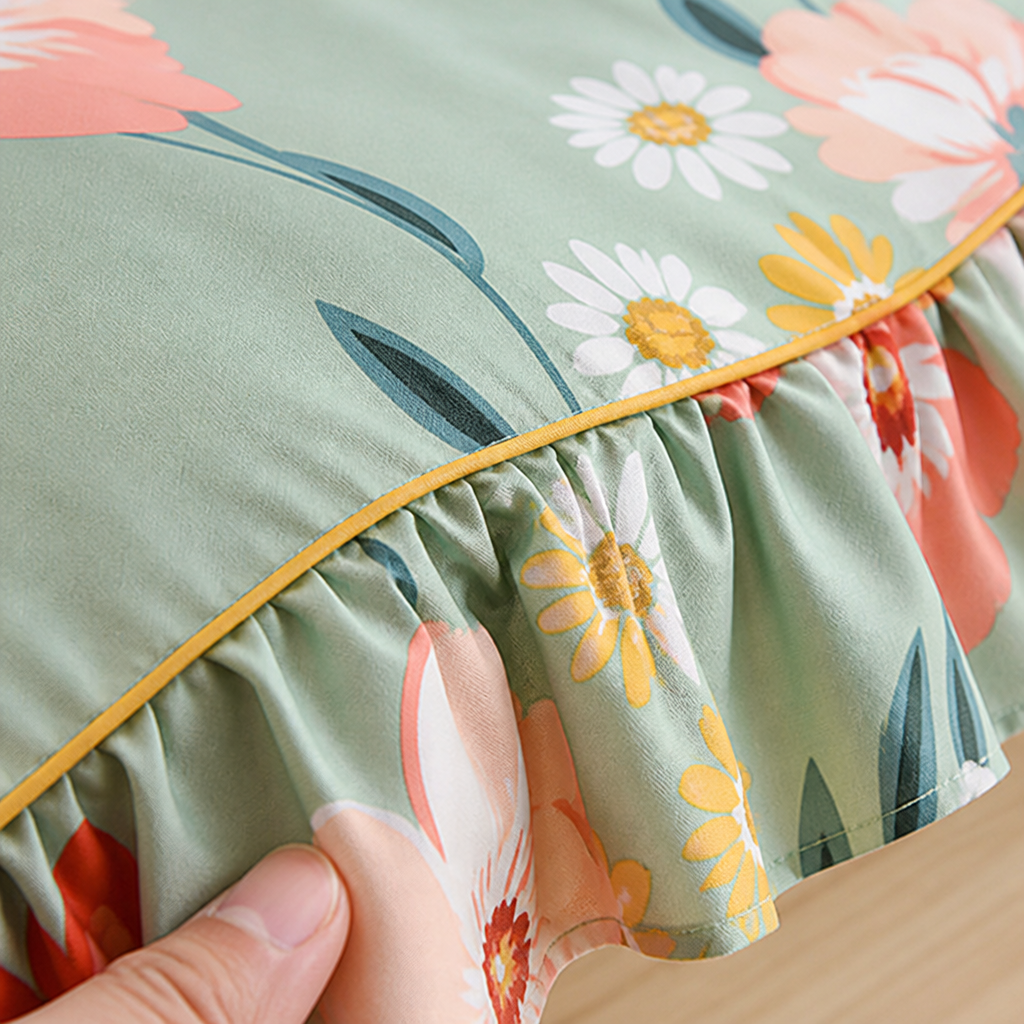 Three-Piece Ruffled Bedding Set - Wrap Your Bedroom in Cozy Elegance and Effortless Charm | ribuella