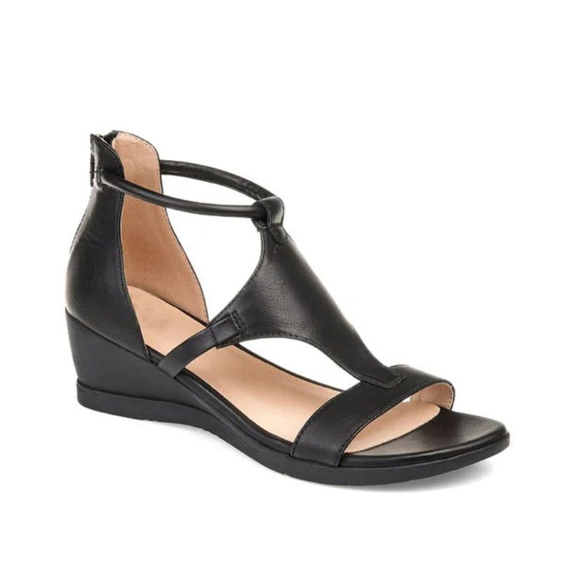 Strappy Wedge Sandals with Comfortable Footbed | ribuella