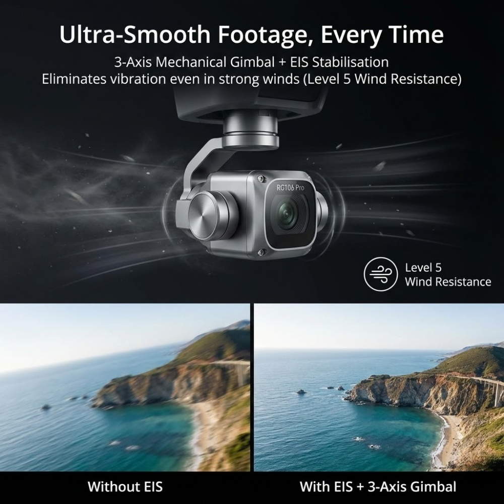 RG106 Pro dupla kamerás drón GPS-navigációval és 8K videóval