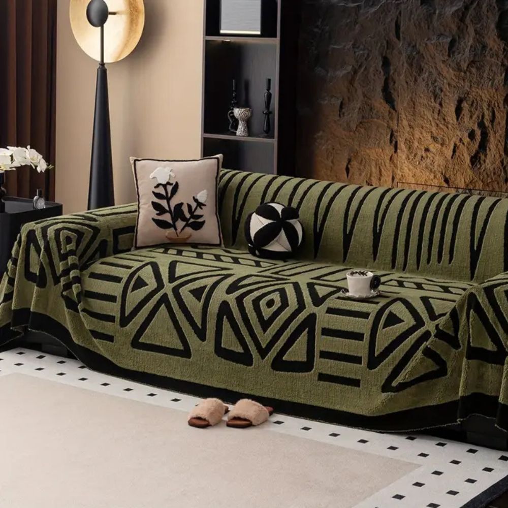 Maze Design Couch Cover — Washable And Durable Slipcover