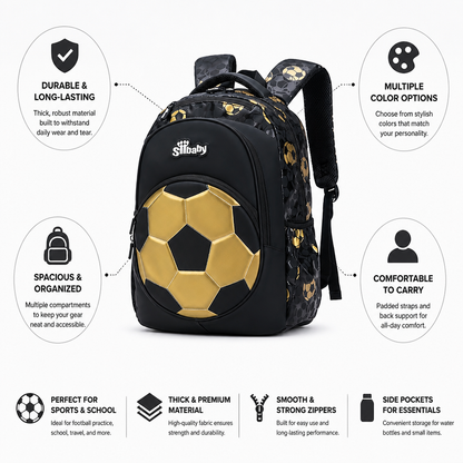 Thick Durable Football-Print Sports Backpack | ribuella