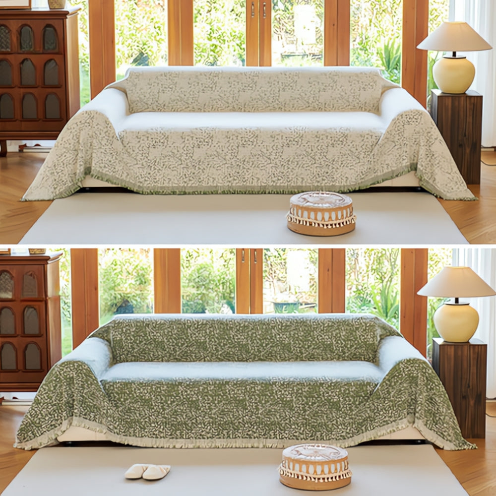 Reversible Nordic Speckle Boho Couch Cover Durable Protection