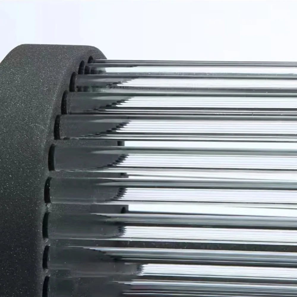 Aplică de exterior Yoru din metal și sticlă neagră, semicilindrică