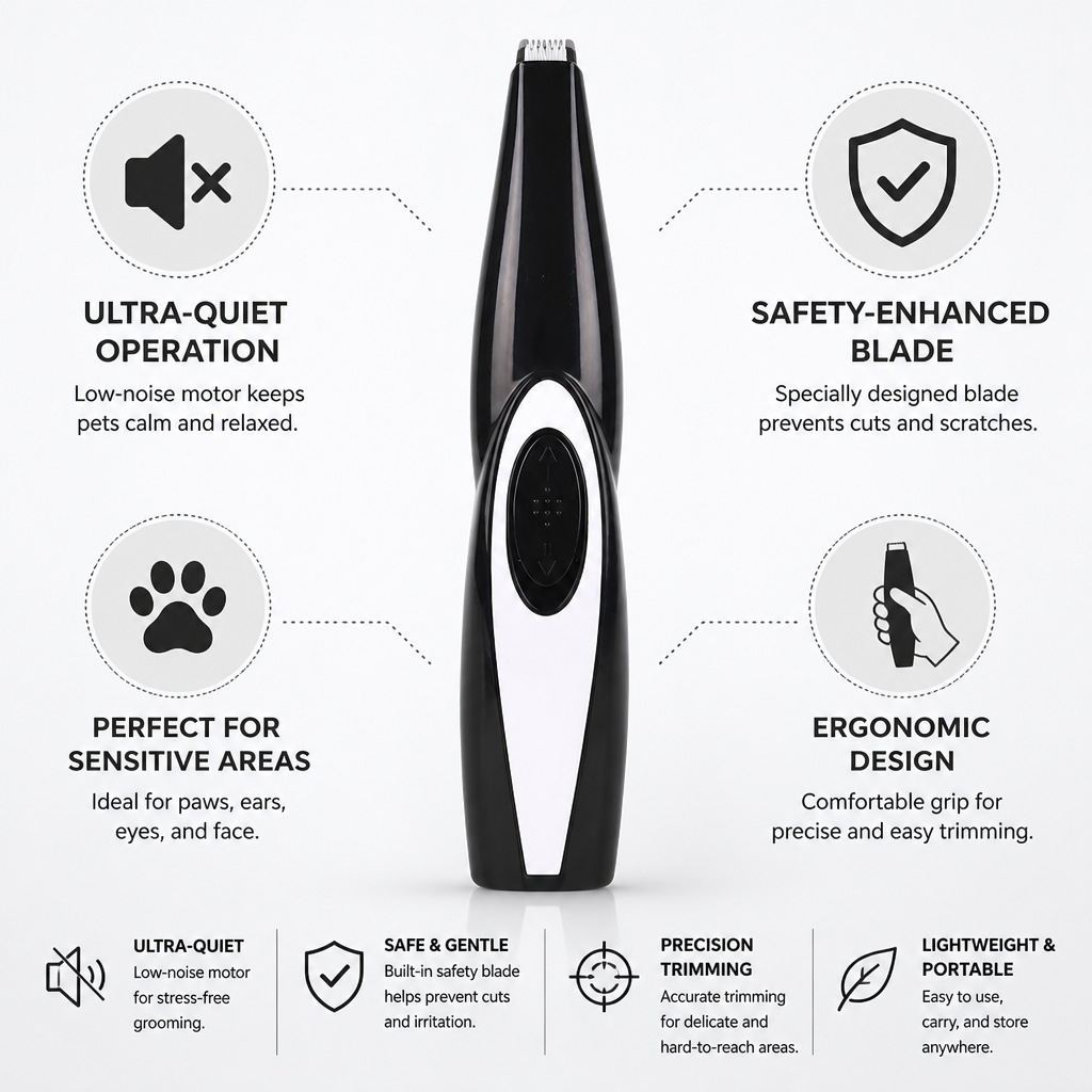 Ultra-Quiet Safety Blade Pet Trimmer | ribuella
