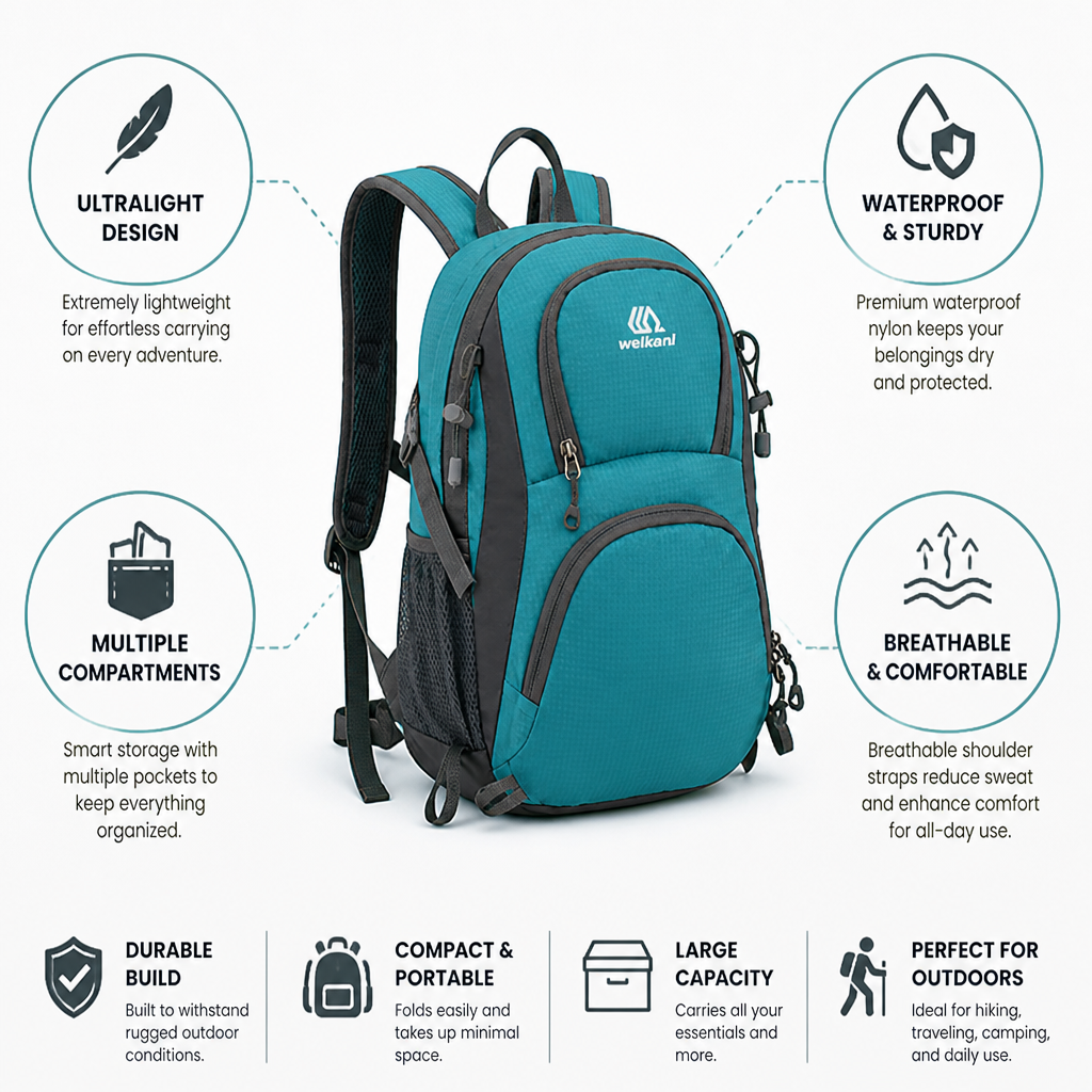 Ultralight Waterproof Outdoor Backpack (Organizer Pockets) | ribuella