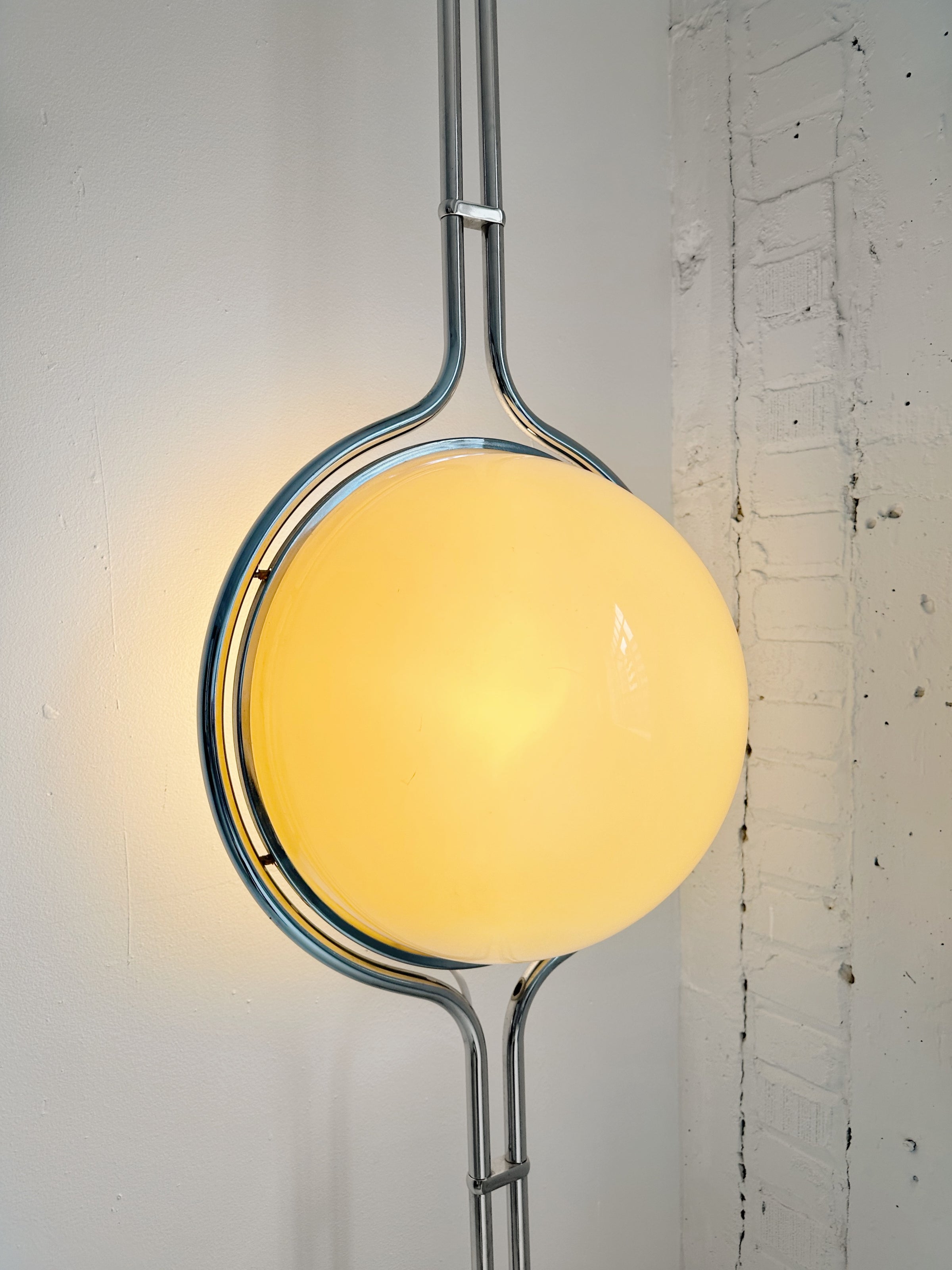 Garrault-Delord Dual Position Lamp, Ceiling Or Floor Stand, Contemporary Frame
