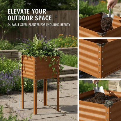 SturdySteel – Weather-Resistant Elevated Planter | ribuella