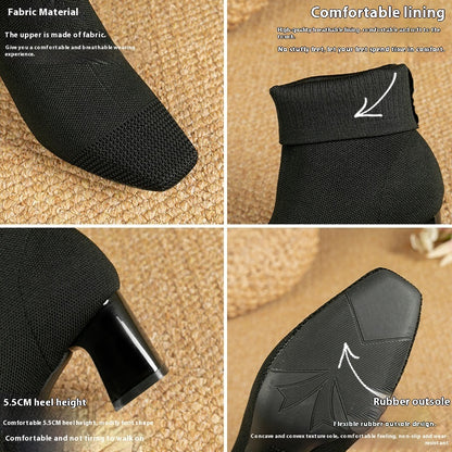 Bottines Chaussettes à Talons