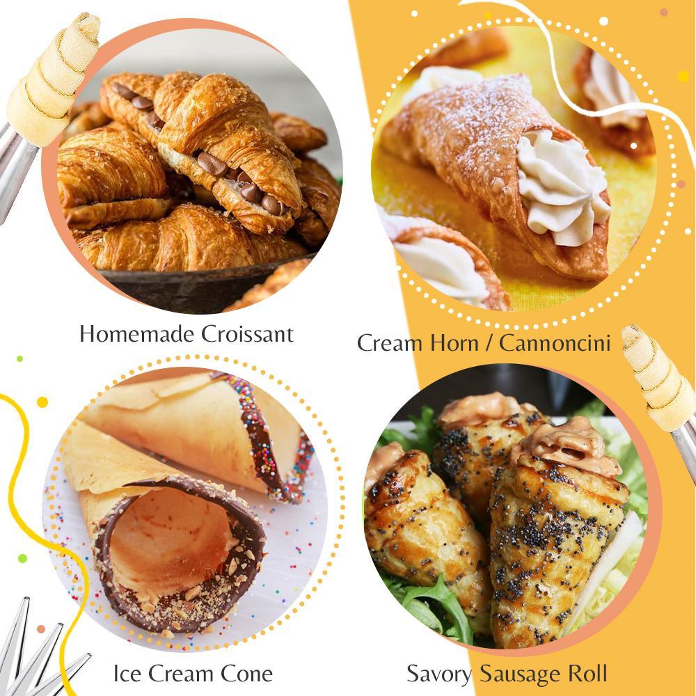 5 darabos rozsdamentes acél croissant-formázó készlet - 2 méretet tartalmaz - ribuella