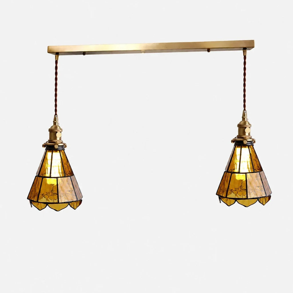 French Country Amber Rippled Glass Wall Fixture Finished In Warm Brass Hardware