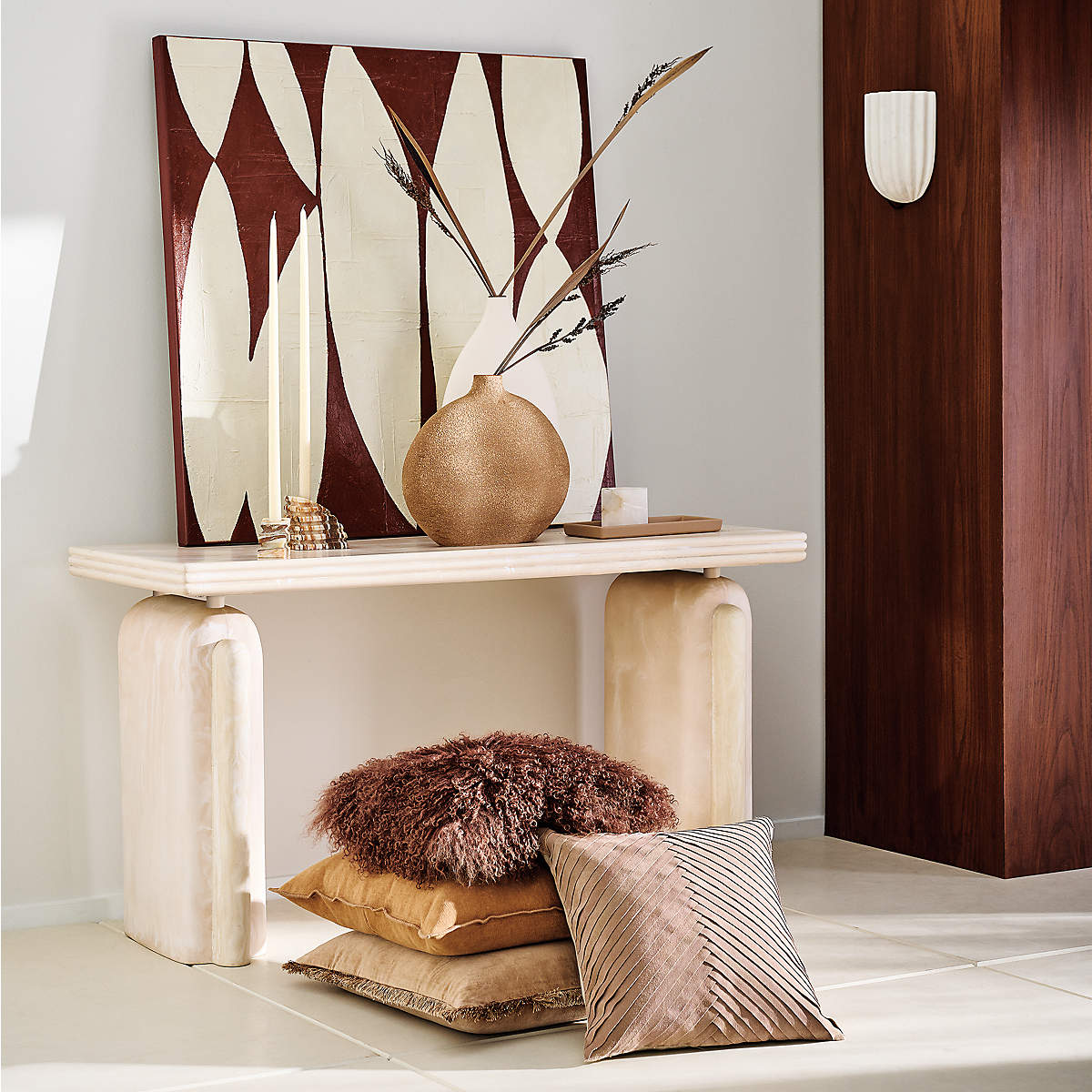 Fluted Glass Wall Lamp - Vertical Ribbed Shade, Warm Ambient Glow