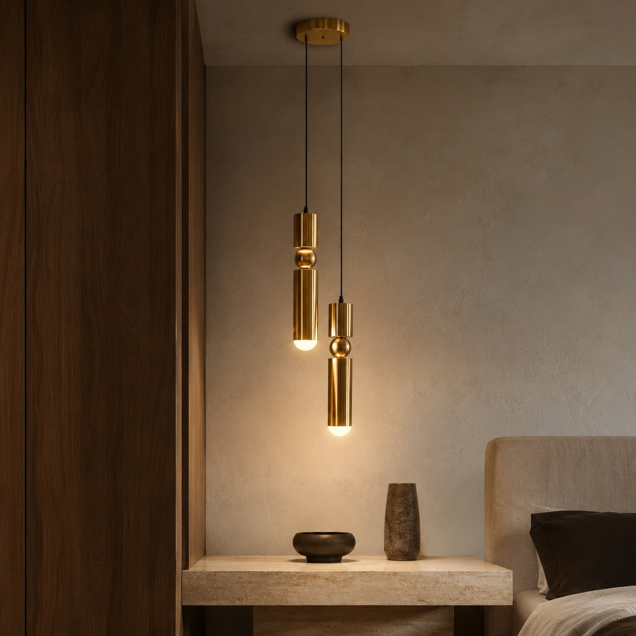 Moderní černé závěsné svítidlo s nastavitelným stmívatelným LED světlem a geometrickým kovovým designem | ribuella