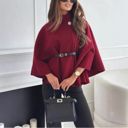 Poncho Col Montant Ceinturé