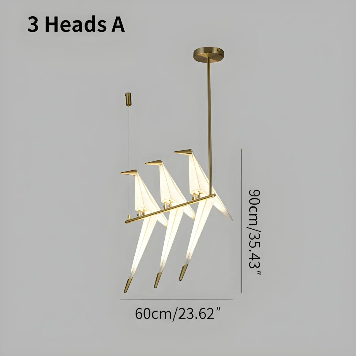 Origami Paper Crane Chandelier With Sculptural Hanging Forms