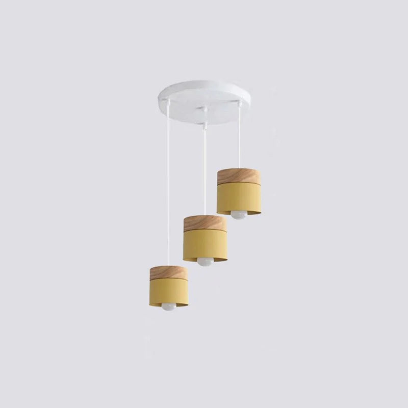Valentina Modern Can Shape Metal/Wood Pendant Light - Neutralighting