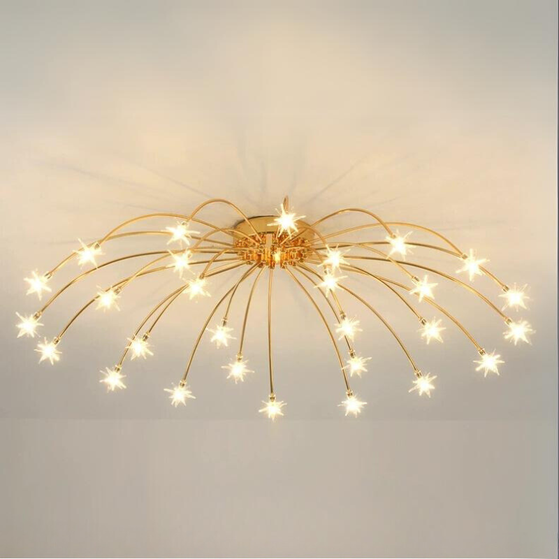 Arisha Art Deco Starry Glass Shade Flush Mount Ceiling Light