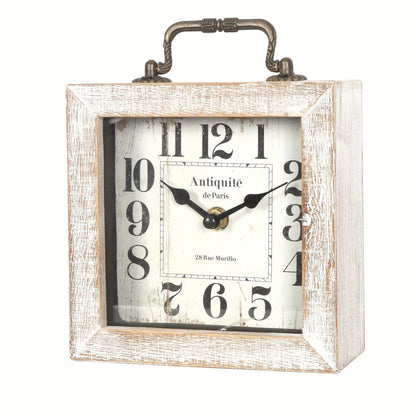 TimberNest - Charming Wooden Shelf Clock with Glass Shield | ribuella