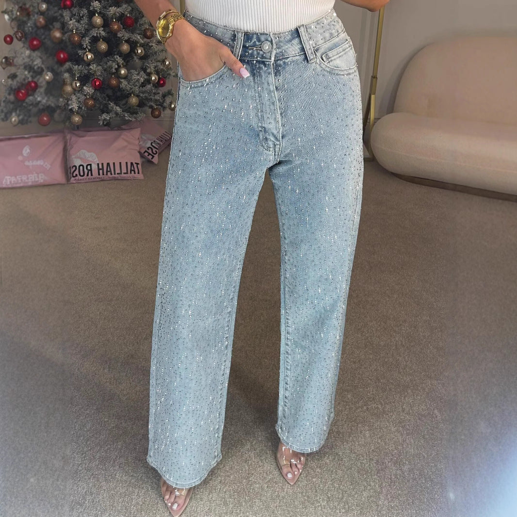 Jeans Droit Scintillant