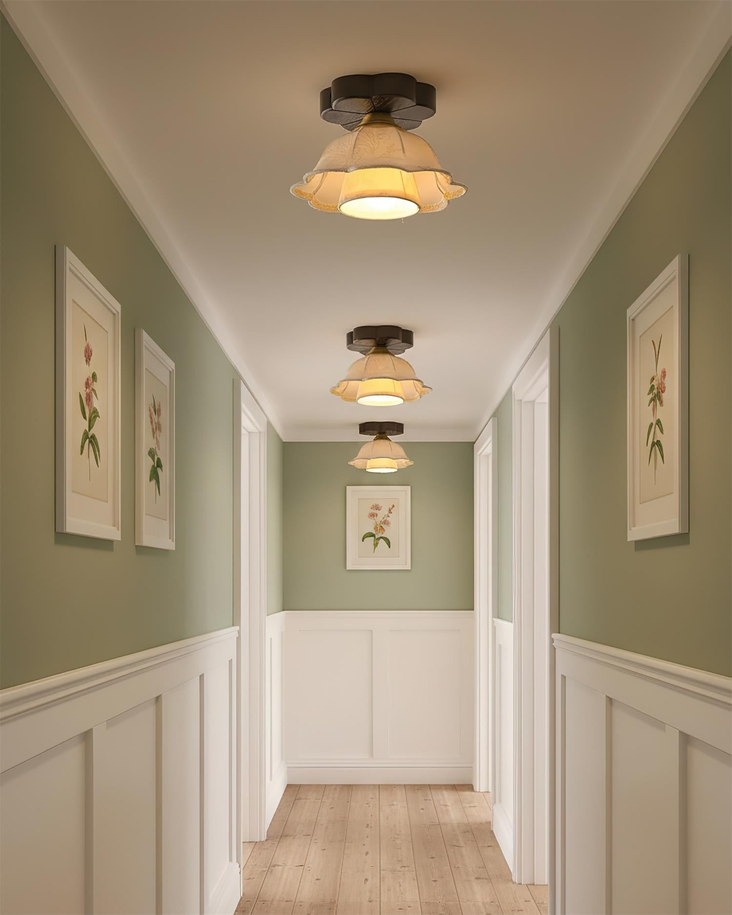 Garcia Flower Ceiling Light, Scalloped Floral Design, Soft Ambient Glow