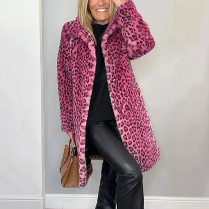 Manteau Mi-Long Imprimé Léopard