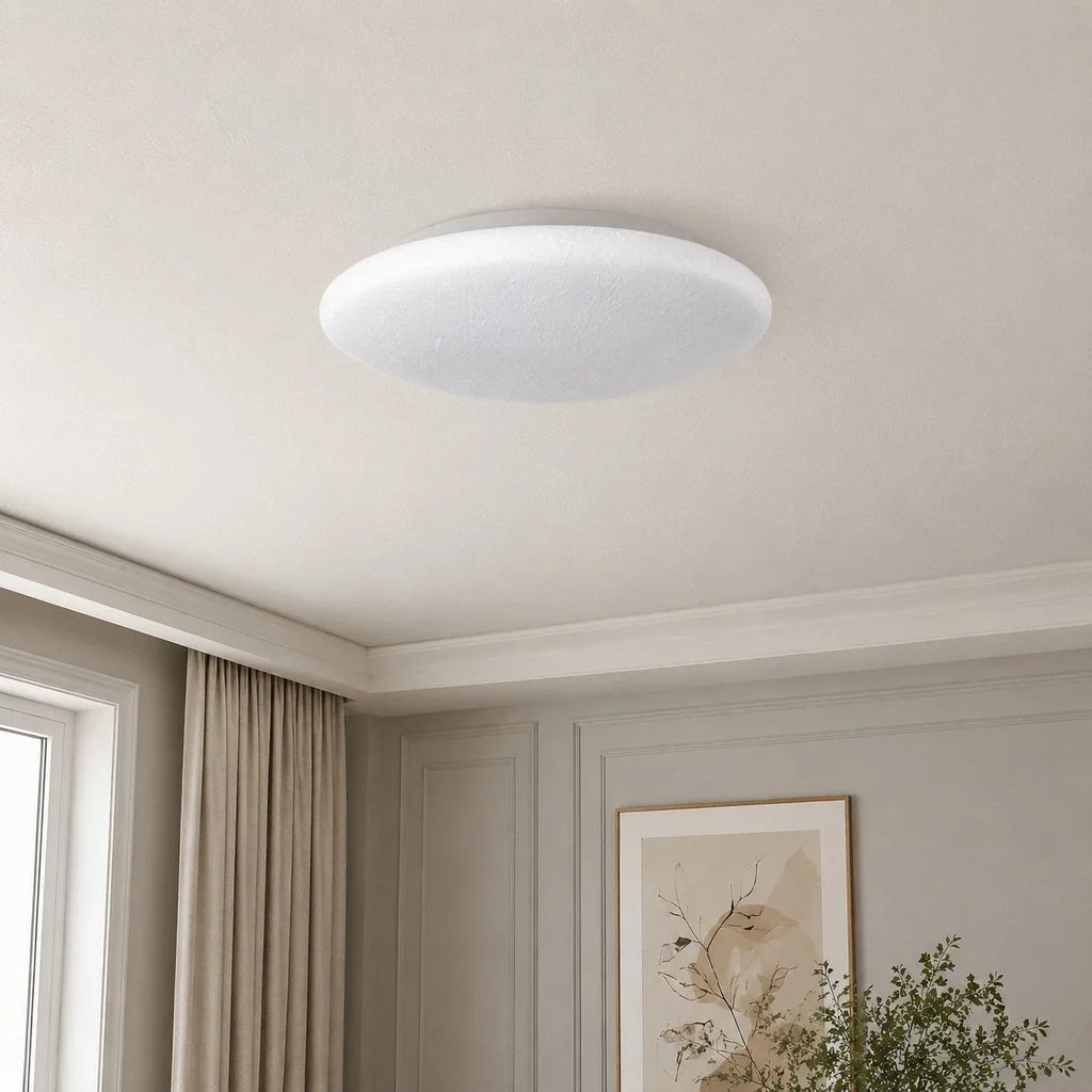 Round LED Ceiling Light French Cream Flush Mount Design