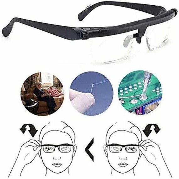 Self-Adjusting Vision Glasses Rotating Dial Lens Prescription Free Eyewear