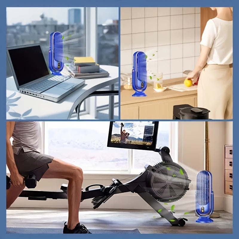 Portable 5-Speed Air Cooler & USB Desk Fan, Rechargeable Battery