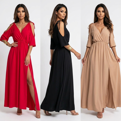 SerenAura V-Neck Dress | Own Every Room with Bold, Effortless Confidence | ribuella