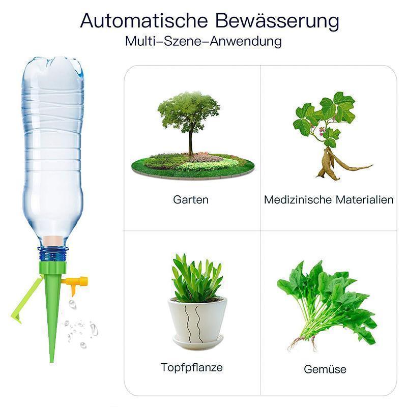 Set of 6 Plant Watering Devices with Bottle Adapter and Control Valve | ribuella