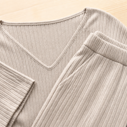 SeranaSilk Soft Ribbed Lounge Set | Embrace All-Day Luxury That Flatters Every Curve | ribuella
