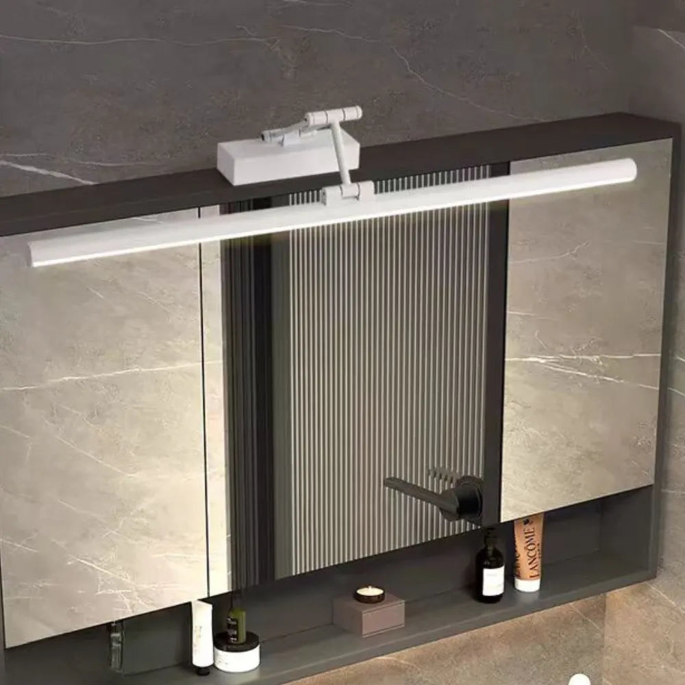 Volo moderne lineare Schminkspiegel-Wandleuchte aus Metall mit LED und Spiegel