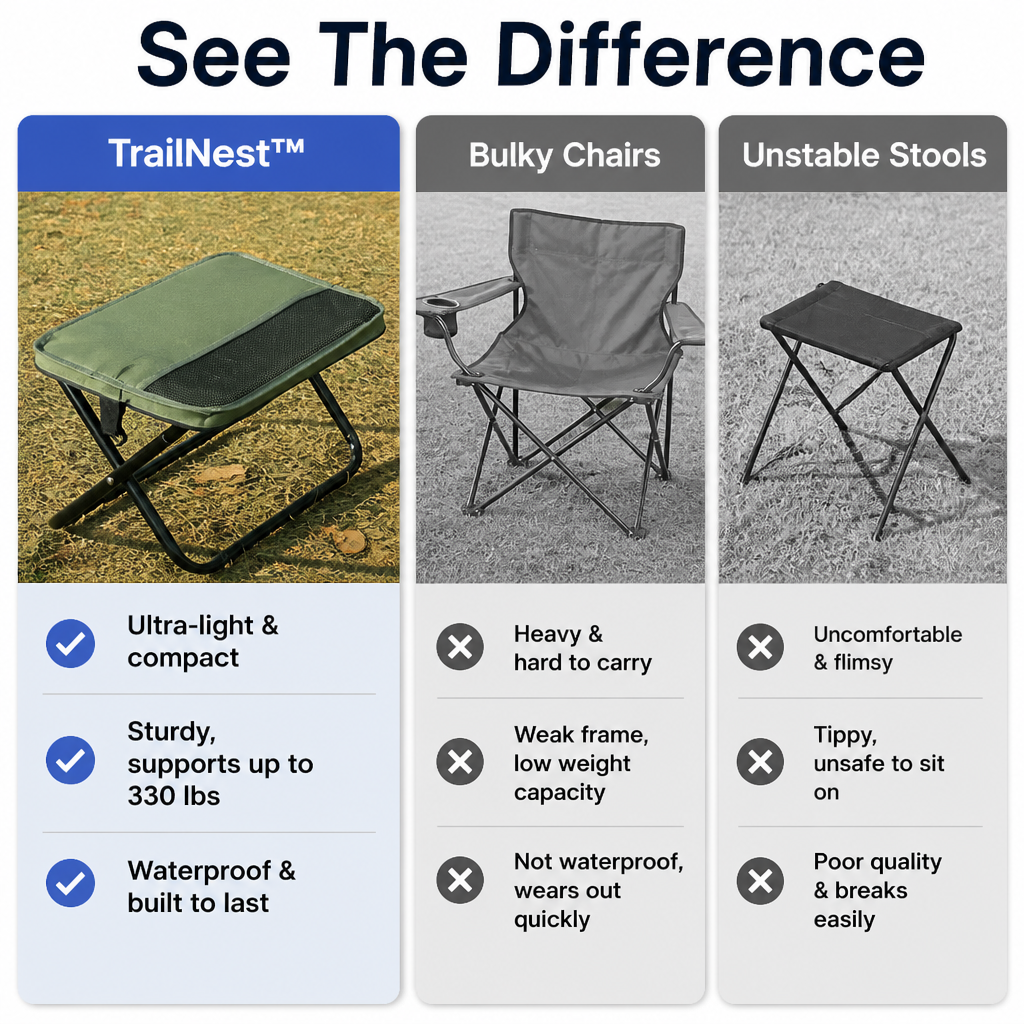 TrailNest Portable Seat - Adventure-Ready Comfort That Moves as Light as You Do | ribuella