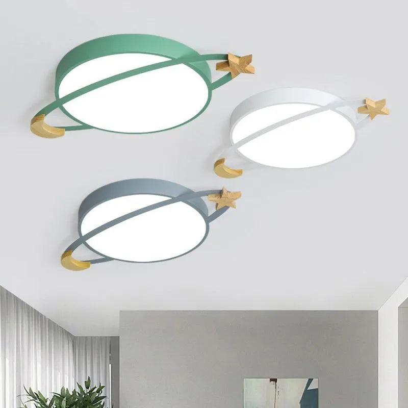 Arisha Round Flush Mount Ceiling Light, Modern Grey White Green