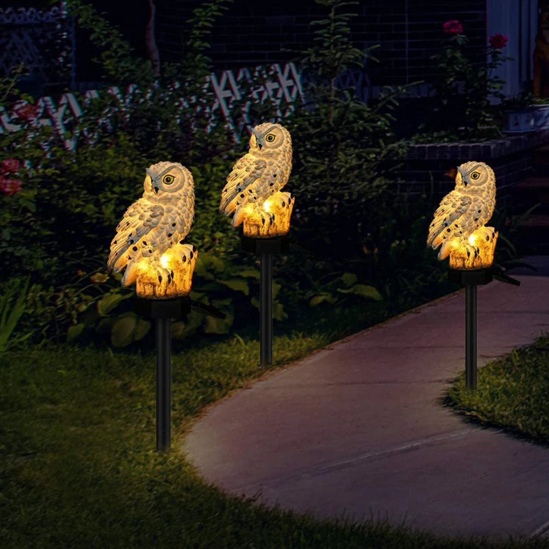 Lunara Solar Owl Garden Lamp Decorative Outdoor Accent Light