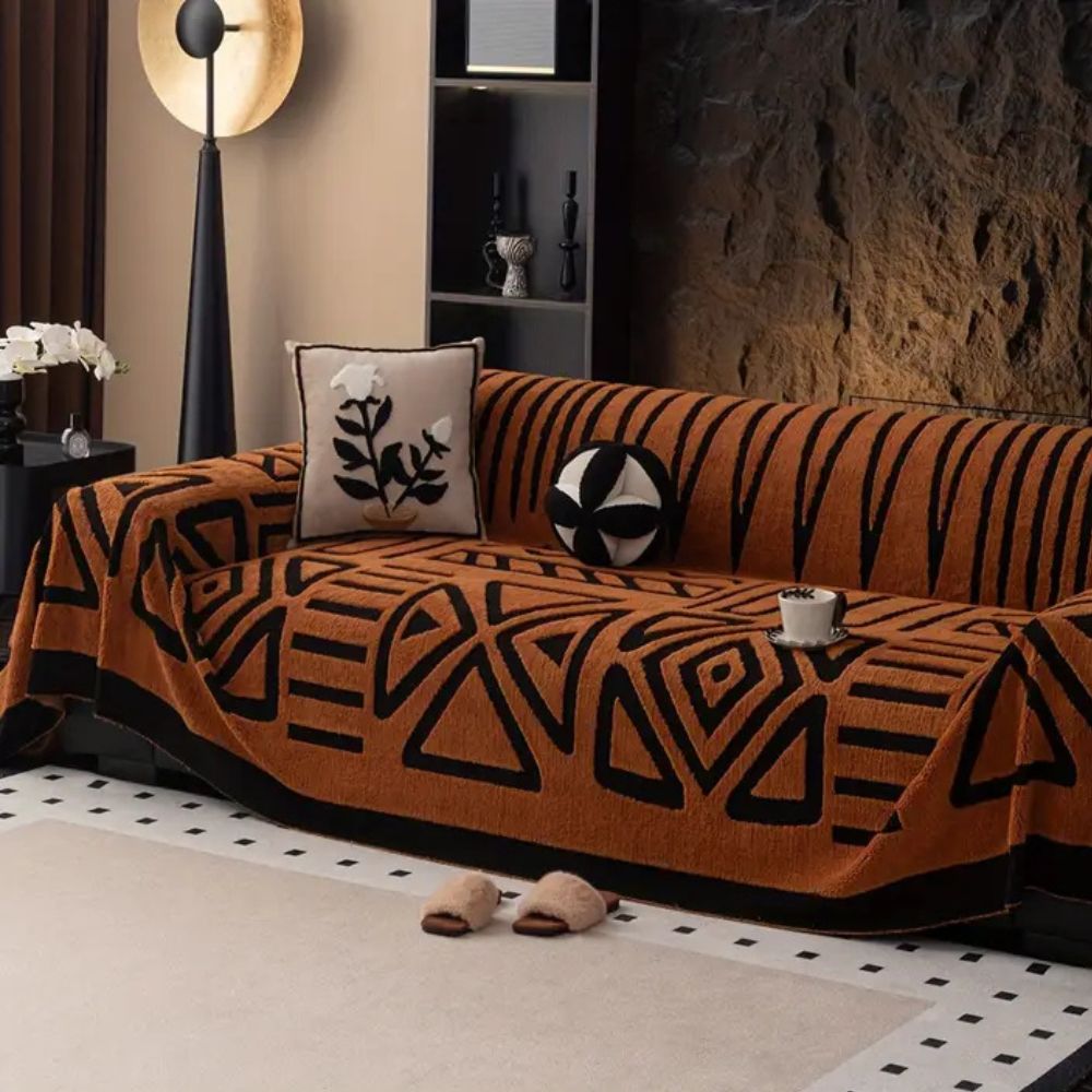 Maze Design Couch Cover — Washable And Durable Slipcover
