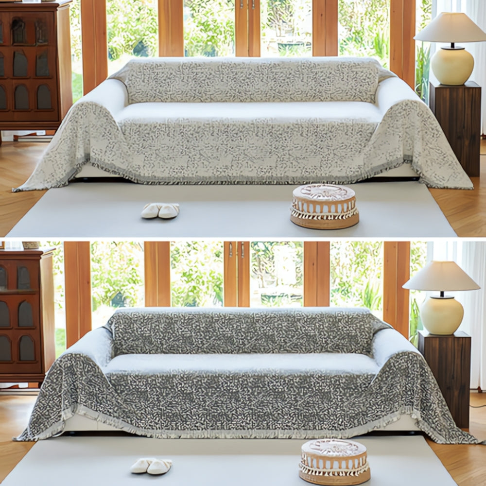 Reversible Nordic Speckle Boho Couch Cover Durable Protection