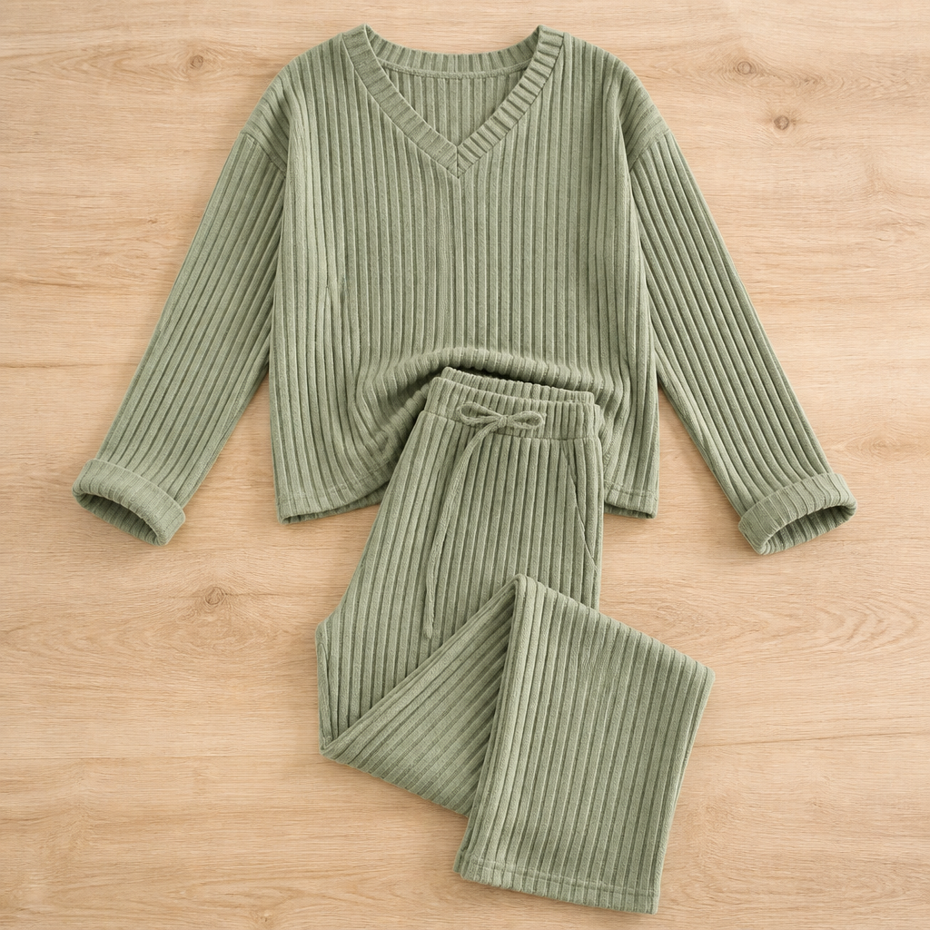 SeranaSilk Soft Ribbed Lounge Set | Embrace All-Day Luxury That Flatters Every Curve | ribuella