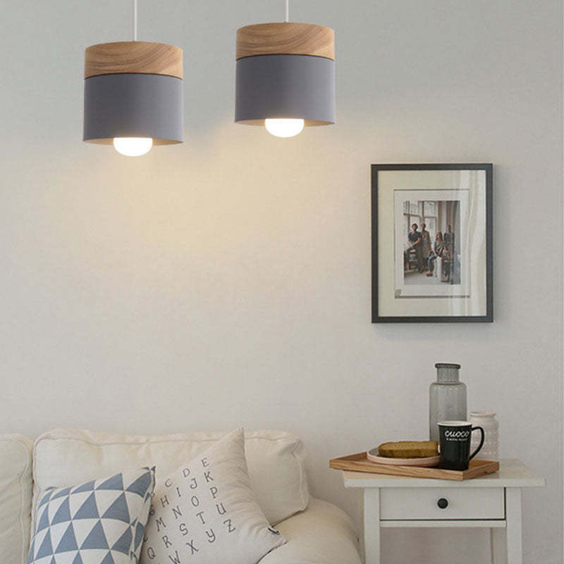 Suspension moderne Valentina en forme de boîte, structure en métal et bois pour ampoule E27